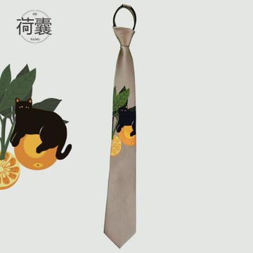 荷囊ins男女jkdk配飾橘貓領帶