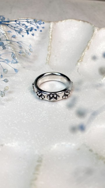 一圈貓掌戒指 / silver925