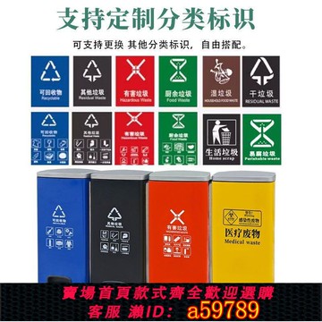 【台灣公司 可打統編】醫院診所腳踏式二三四黃色大小號生活分類不銹鋼垃圾桶醫療廢棄物