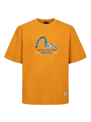 Fair Isle Pattern Seagull Print Loose Fit T-shirt