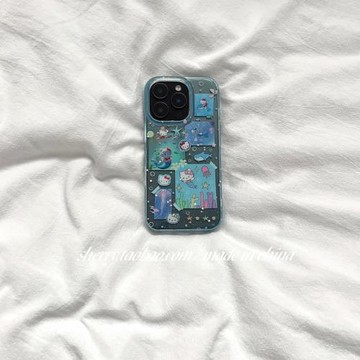 SHERRY*ins風夏日透藍色海底水母美人魚貓適用于蘋果17ProMax手機殼iPhone16Pro小眾15少女心14簡約13清新