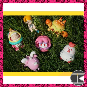 B【愛蛋客】現貨 盲盒系列 引力光波 公仔 漢堡蟹 小龍女 MUZZY 小劈叉 骨球 公仔 盲抽 一中盒六入