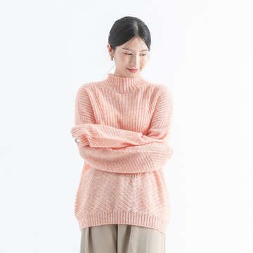 【經典原創】Ginkgo_銀杏針織高領上衣_CLT520_粉橘