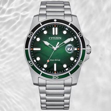 CITIZEN星辰 GENTS系列  水波紋 光動能腕錶 AW1811-82X