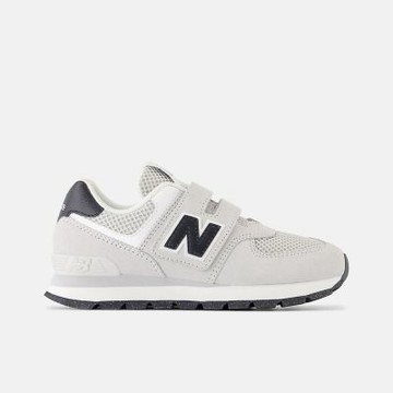 New Balance 574 [PV574DMG] 中童 運動休閒鞋 復古鞋 寬楦 魔鬼氈 舒適 淺灰 黑