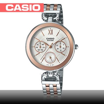 【CASIO 卡西歐】氣質首選_不鏽鋼錶帶_礦物玻璃_防水_指針女錶(LTP-E406BPG)