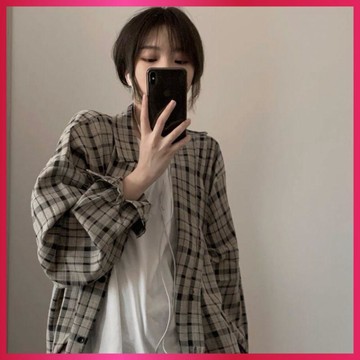 『ATC』秋季薄外套女格子襯衫外套女裝春秋季2026新款潮復古港味上衣服寬鬆外穿ins潮