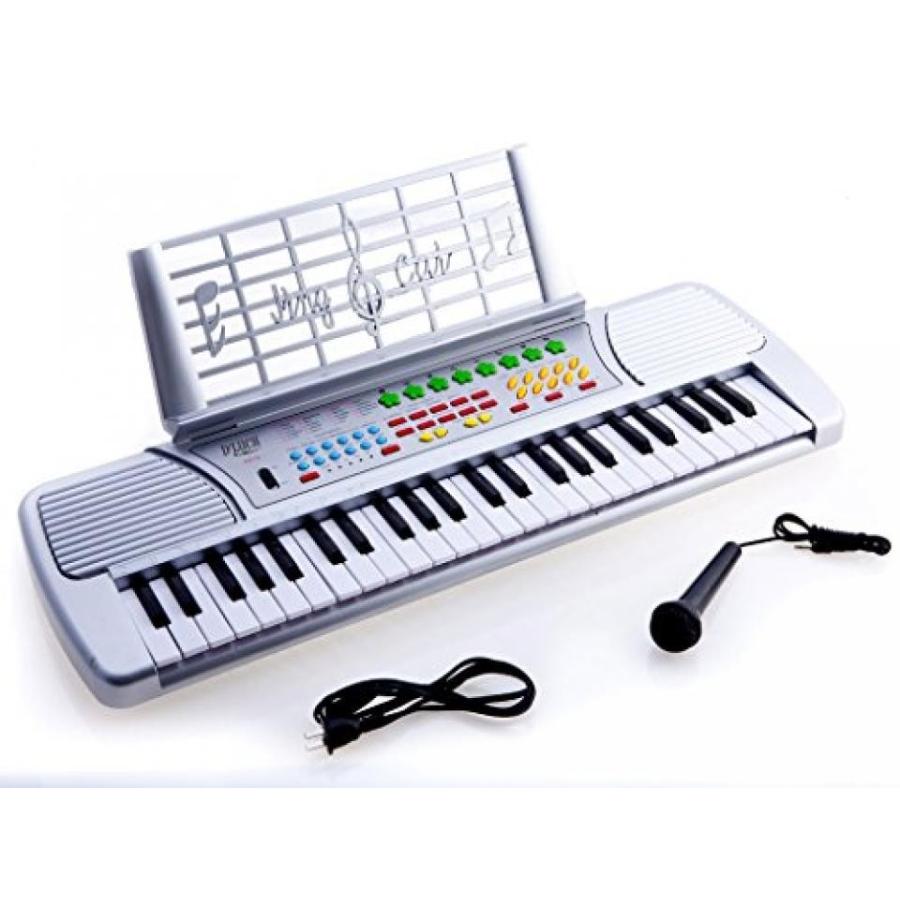 電子おもちゃ D'Luca Children 49 Keys Electronic Piano Music Keyboard Silver