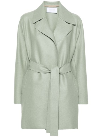 Harris Wharf London - knitted wool short trench - women - Virgin Wool - 42 - Green