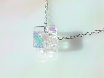 玻璃鑽石（黛雅【冷色】）鍊式項鍊【小號可選】【棉繩，銀925可改】【定做】