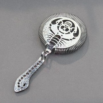 酒術不銹鋼歐式霍桑濾冰器蝎子過濾器雙層調酒冰隔雞尾酒雙重漏網