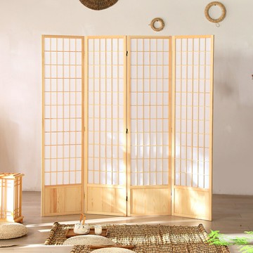 日式實木屏風隔斷客廳玄關帶擋板簡約現代折疊移動進門遮擋背景墻/屏風/擋風屏/隔斷屏/遮擋屏/折疊屏/玄關屏風/客廳屏風