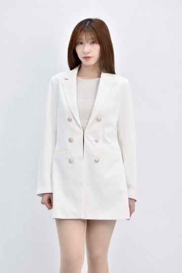 (S) collection西裝長袖白色外套