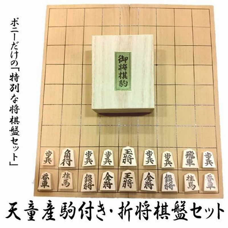 天童産駒付き・折将棋盤セット (折れ将棋盤,折りたたみ6号,山形県天童 