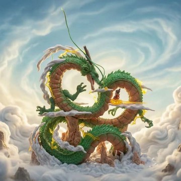 台灣發貨💕七龍珠手辦 神龍與小悟空場景雕像 悟空GK神龍手辦 潮玩雕像 模型擺件 桌子擺件 二次元 動漫 雕像 景品
