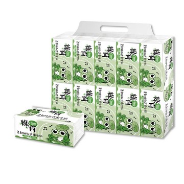 綠荷 柔韌抽取式花紋衛生紙(100抽X100包/箱) 無油墨透明外袋更環保100%原生紙漿非混漿再生紙