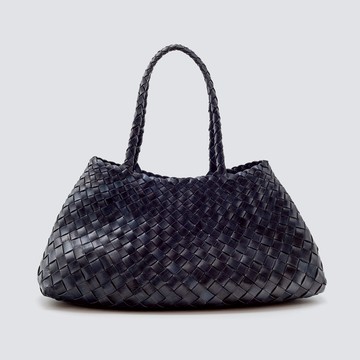 Dragon Diffusion 8892 SANTA CROCE 皮革編織包 / L / 深藍