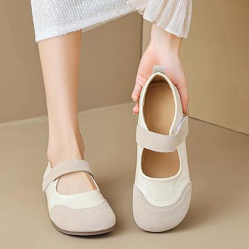 【LN】★真皮黏貼瑪莉珍平底鞋(女鞋/鞋子/平底鞋/舒適)