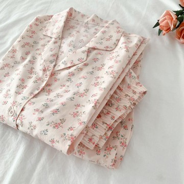 DUYI~夢詩 睡衣女小清新碎花ins甜美休閒舒適可外穿家居服套裝