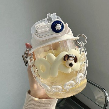 雙飲口水壺 可愛水壺 550ml水壺 水杯女可愛雙飲口咖啡杯ins吸管隨手杯學生夏天2023新款塑膠杯子