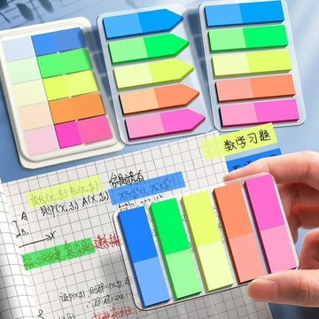 【台湾出货】熒光便籤貼索引標籤貼可書寫標記書籤記號學生用透明指示創意文具標籤貼紙 便條紙 記事貼 留言貼 分類標