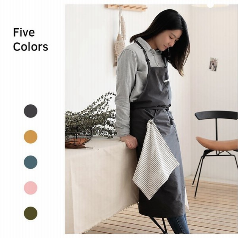 エプロン おしゃれ カフェエプロン シンプル メンズ リネン 前掛け 女性用 男女兼用 結ぶエプロン 黒 限定販売 男女兼用