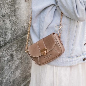 【24hr快速出貨】Mini Envo插扣真皮信封斜背包-5541 兩色