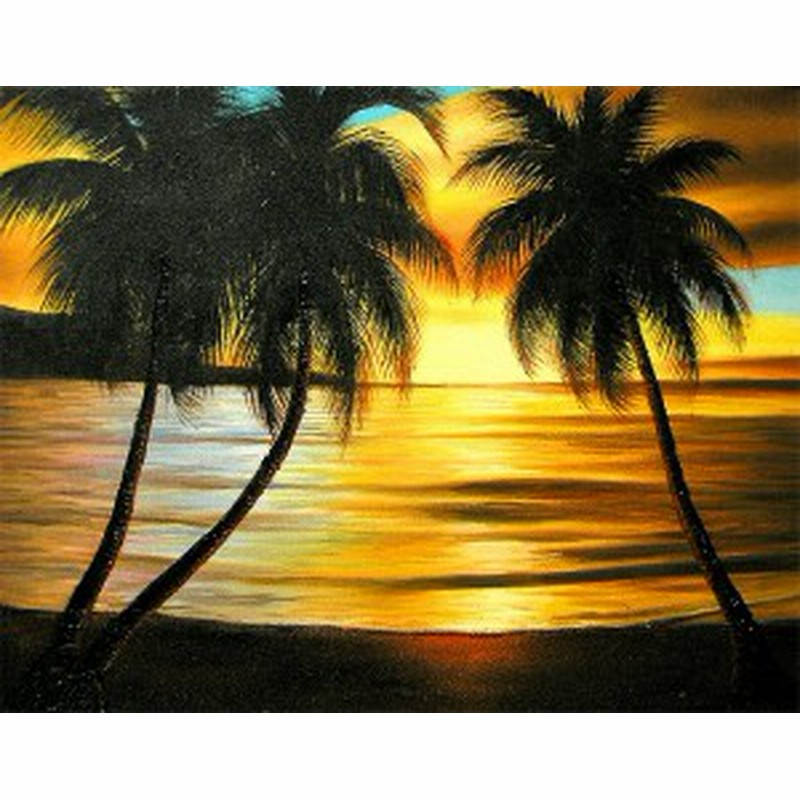 バリアート絵画l横m Santo 椰子の木とサンセットビーチ 額横約63cmｘ縦53 5cm アジアン バリ タイ 雑貨 インテリア 通販 Lineポイント最大1 0 Get Lineショッピング
