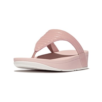 LOTTIE  撞色縫線軟墊夾腳涼鞋-藕粉色/柔粉色