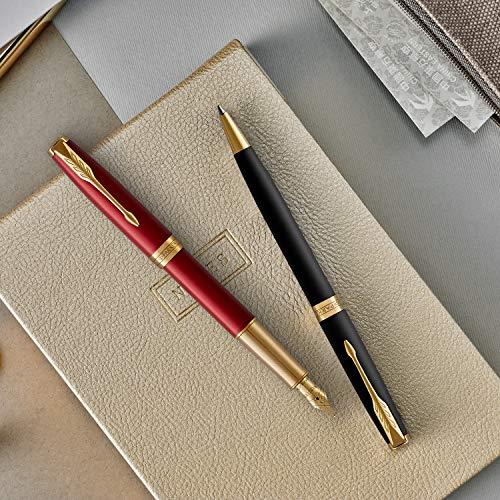 PARKER パーカー 万年筆 M 中字 ソネット レッドGT 1950774 両用式 正規輸入品 約146mmx9mm