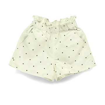 日本 BRANSHES - 水陸兩穿 女孩輕便彈性休閒短褲-點點-白