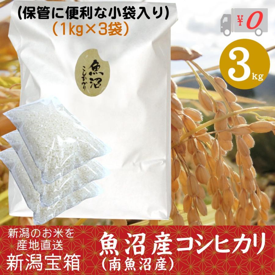 魚沼産コシヒカリ 1kg×3袋 3kg 新潟県産 米 お米 白米 新米 送料無料 南魚沼産