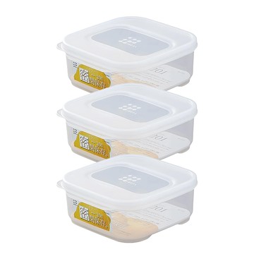 INOMATA 保鮮盒 1621 520ml - 透明冰箱收納 食物分裝好幫手  3入  1組