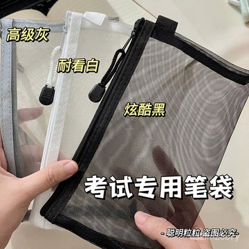 🎀臺灣出貨🎀網格透明筆袋 國考筆袋 網紗筆袋 鉛筆盒 筆袋 鉛筆袋 文具 拉鍊文具袋 網狀收納袋 化妝袋 化妝包 可透視