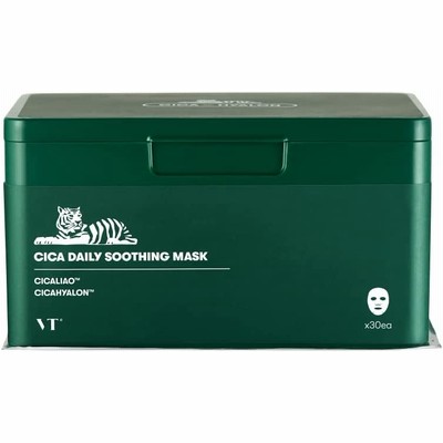 VTCOSMETICS(ブイティコスメテックス) 【正規品】シカデイリースージングマスク フェイスマスク 30シート (x 1)　保湿 敏感肌 乾燥肌 スキンケア 肌荒れスキンケア 毛穴ケア 緑マスク