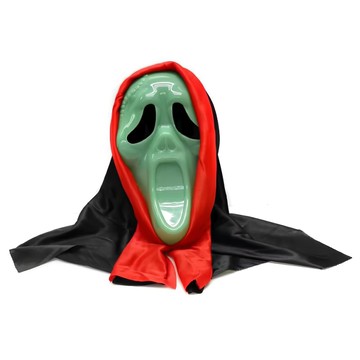 摩達客 驚聲尖叫夜光骷髏面具頭套 萬聖聖誕派對  夜光骷髏面具 黑色 + 綠色 + 紅色  1個