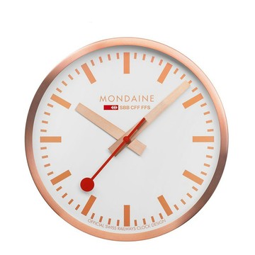 MONDAINE 瑞士國鐵40cm 經典掛鐘 / 靜音鐘 / 銅色 / CLOCK17SBK