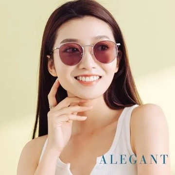 ALEGANT 質感古著托帕棕銀色圓框偏光墨鏡/UV400太陽眼鏡
