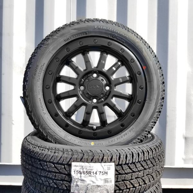 YOKOHAMA GEOLANDAR A/T G015 155/65R14 EuroSpeed V25 メタリックグレー 14インチ 5.5J+38 4H-100 4本セット