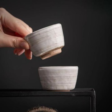 侘寂手工粉引茶杯陶瓷主人杯單個品茗杯家用茶盞茶碗功夫杯子建盞