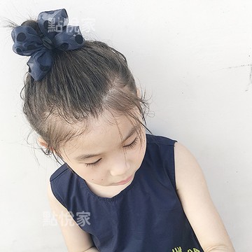 【點悅家】點點紗髮圈 蝴蝶結髮圈 網紗髮圈 小孩髮圈 兒童髮飾 可愛髮圈 A33