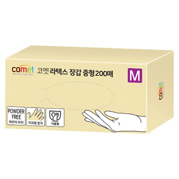 comet 合成橡膠手套 200入  中(M)  白色  1盒