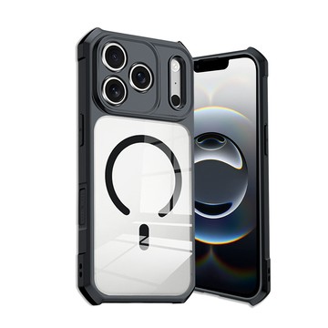 XUNDD 軍事防摔 iPhone 18 Pro 鏡頭全包覆 磁吸清透保護殼 手機殼(夜幕黑)
