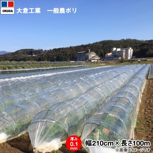 オークラ　一般農ポリ　厚み0.1mm×幅210cm×長さ100m　(北海道・沖縄・離島発送不可)