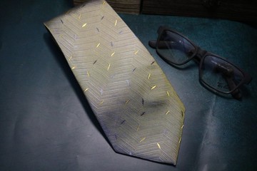 綠色漸變色領帶百搭型男真絲necktie