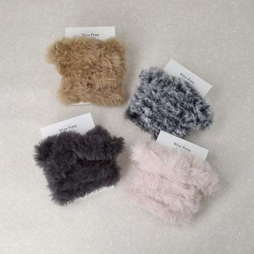 ｜OSEWAYA｜ 毛絨馬尾髮圈 淺褐 粉色 深灰 髮飾 髮圈 大腸圈 日本飾品