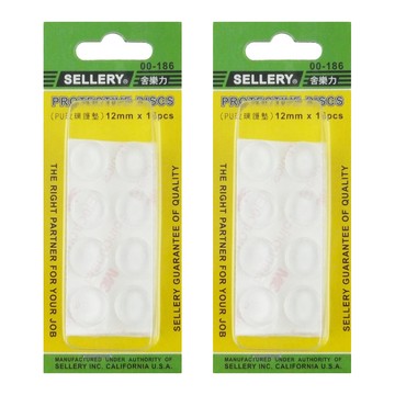 SELLERY 舍樂力 玻璃護墊 12mm x 18個  2組  白色