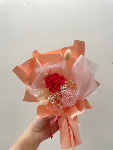 蜜桃柔光乾燥花小花束