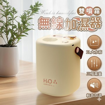 【現貨速發🔥隔日到貨】雙噴霧孔加濕器 2L大容量水箱 三檔細霧調節 Type-C充電 極靜音35dB 可加精油香薰 夜燈