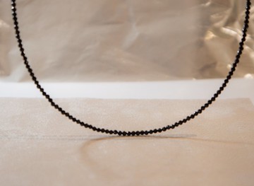 黑尖晶-八月誕生石 925 SILVER切面黑尖晶2-3mm- 細緻頸圈項鍊